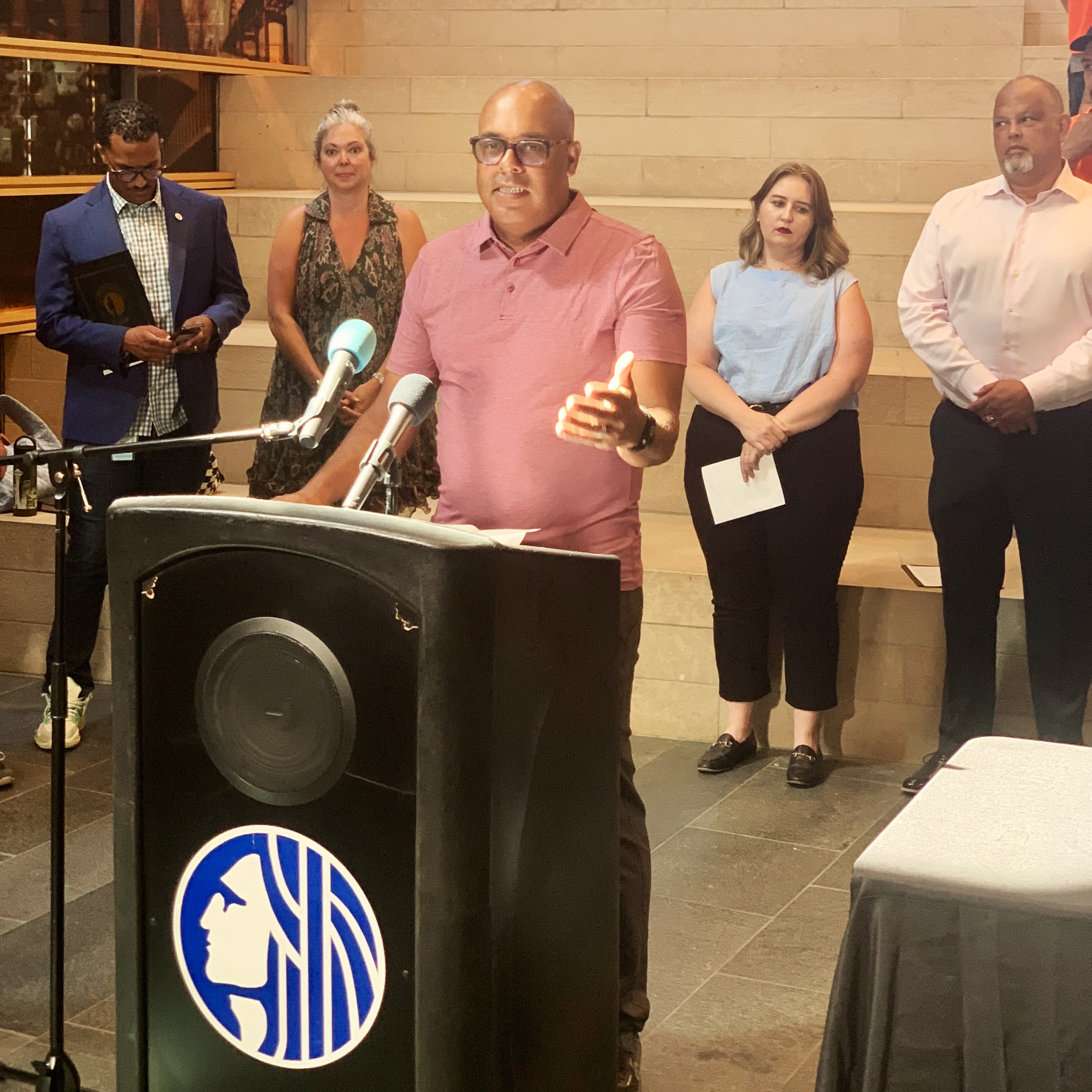 Lee Lambert speaks at Levy news conference